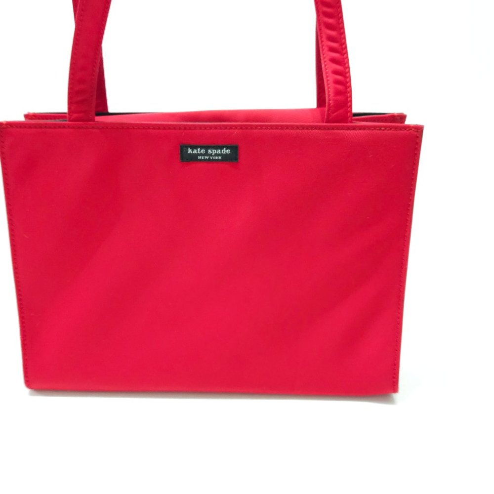 Kate Spade Vintage Red Nylon Medium Square Tote Purse